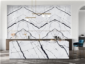 Calacatta White Quartz Stone Slabs Solid Surface