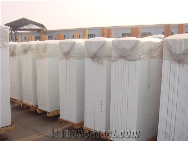 Nano Crystallized Stone Pure White Marble Slab
