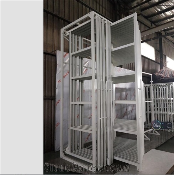 Porcelain Sample Sliding Rack, Slab Showroom Display Case