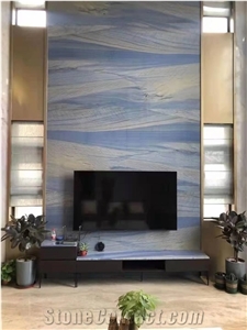 Brazil Azul Macaubas Blue Quartzite Polished Wall Slabs