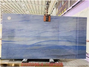 Brazil Azul Macaubas Blue Quartzite Polished Wall Slabs
