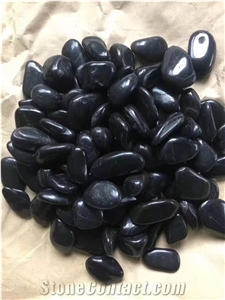 China Pure Black Mechanism Polished Pebble Stone
