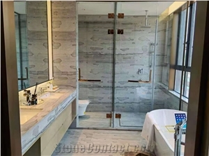 Chinese Cloud Grey Marble Honed Stair Treads