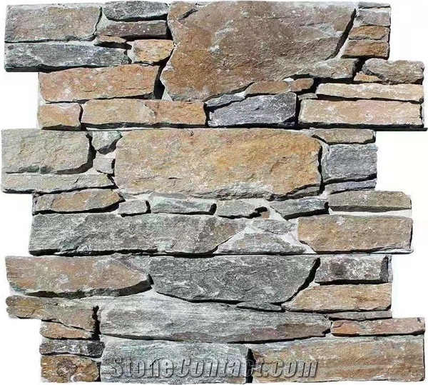 Chinese Multicolor Slate Split Cultural Stone Wall Tiles