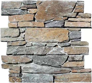 Chinese Multicolor Slate Split Cultural Stone Wall Tiles