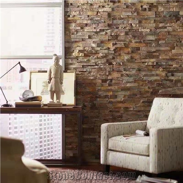 Chinese Rusty Slate Split Cultural Stone Wall Tiles