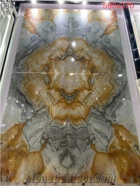 Dunhuang Murals Quartzite Multicolor Polished Wall Slabs