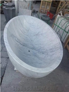 Italy Bianco Carrara Marble White Polished Stone Bathtub