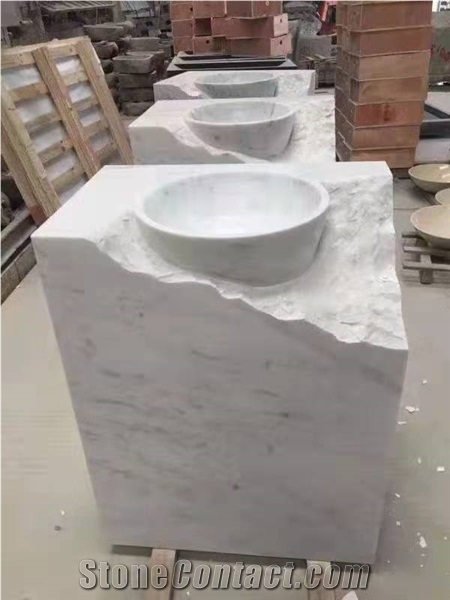 Italy Bianco Carrara Marble White Polished Stone Bathtub