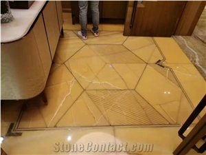 Peach Jade Yellow Onyx Polished Big Slabs & Tiles