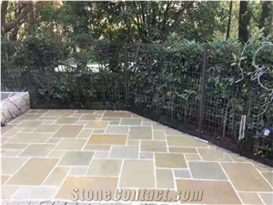 Spain Autumn Yellow Slate Brushed Floor Covering Tiles