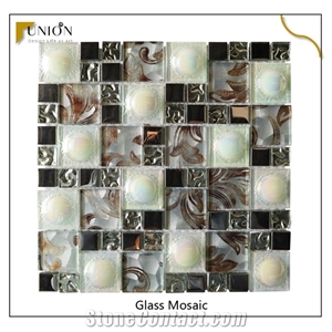 3d Crystal Glass Mosaic Stone Brick Wallpaper Green Tiles