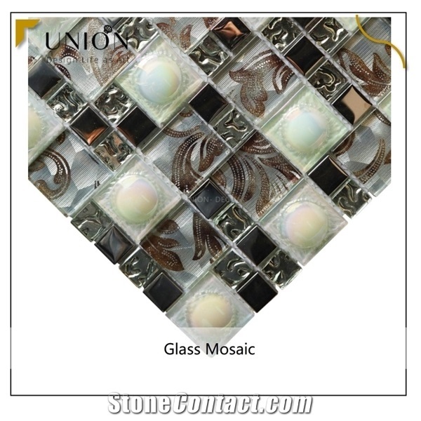 3d Crystal Glass Mosaic Stone Brick Wallpaper Green Tiles
