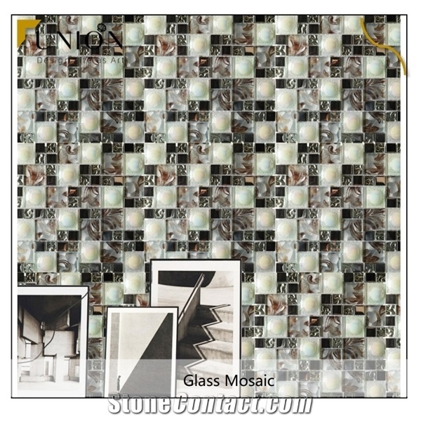 3d Crystal Glass Mosaic Stone Brick Wallpaper Green Tiles