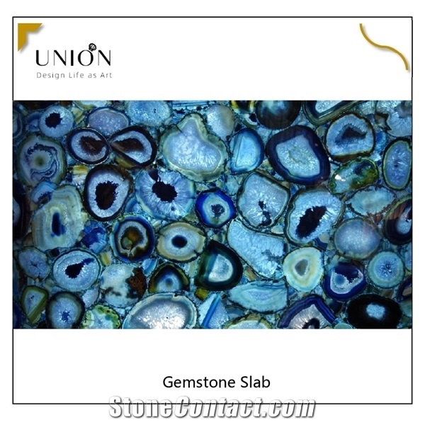 Agate Sheet Blue Agate Stone Table Panel for Countertop