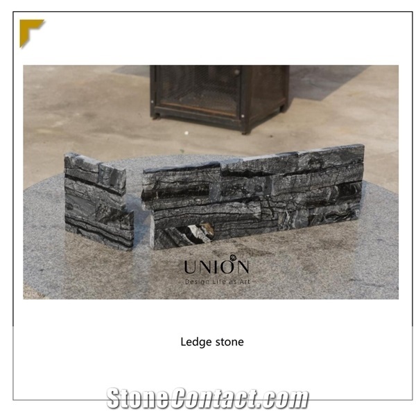 Baoding Natural Stone Black Wooden Marble 6*24" Stacke Stone