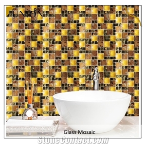 Bathroom and Kitchen Decoration Glass Mosaic Glossy Wall