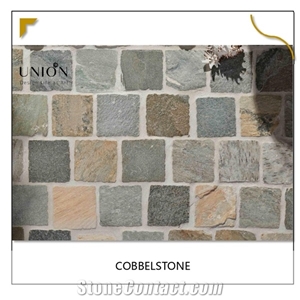 Beige Floor Covering Cobbles Cube Stone Pieces in Stock