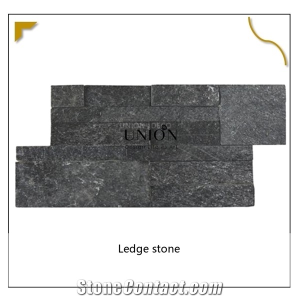 Black Quartzite Shinning Split Planet Panel Back with Mesh Z