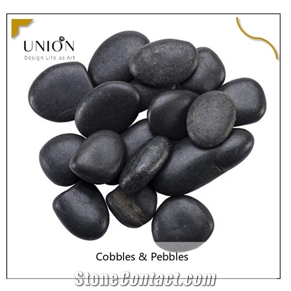 Black River Normal Polished Pebbles,Black Walkway Pebbles
