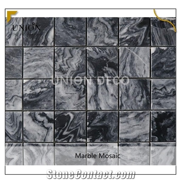 Black Wooden Marble Polished Wall Mosaic Tiles Backsplash