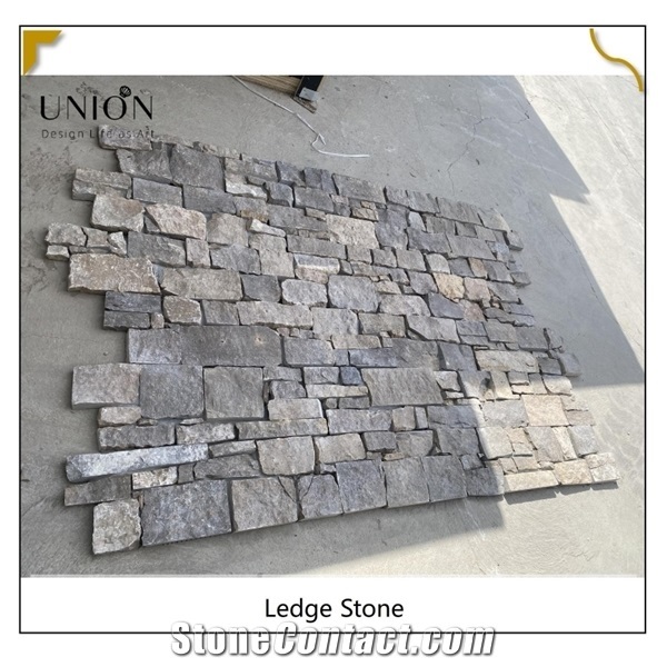 Brown Cement Stone Corner Stone Travertine Outside Landscape