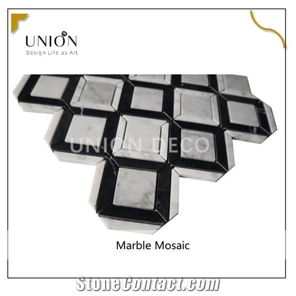 Carrara White Marble Mosaic Pattern Tiles Polished Surface