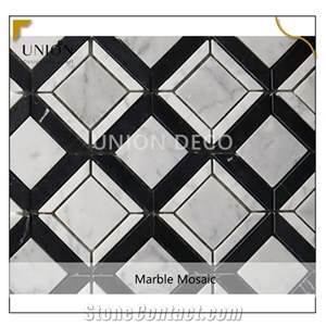 Carrara White Marble Mosaic Pattern Tiles Polished Surface