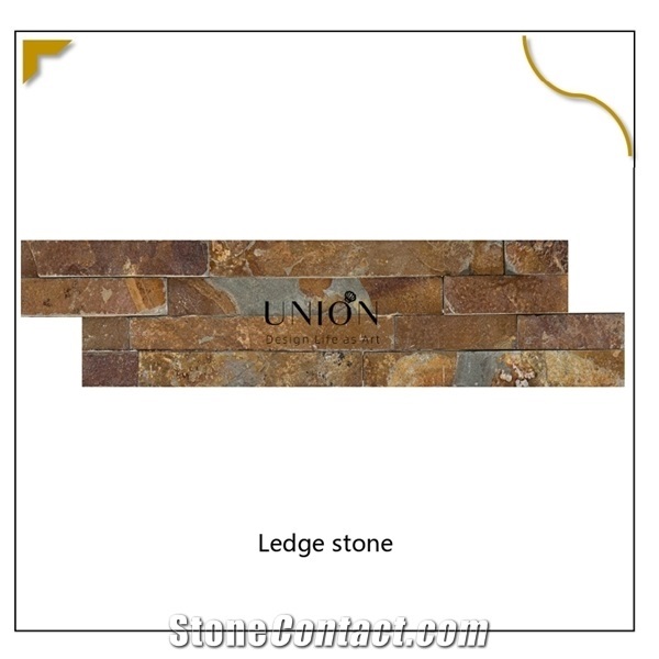 Chinese Rusty Multicolor Slate Ledger Stone Cladding Wall Panels