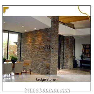 Chinese Rusty Multicolor Slate Ledger Stone Cladding Wall Panels