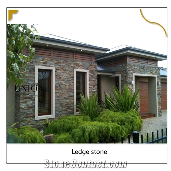 Chinese Rusty Multicolor Slate Ledger Stone Cladding Wall Panels