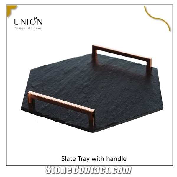 Disposable Slate Cheese Board with Handles for Kitchen Cooking