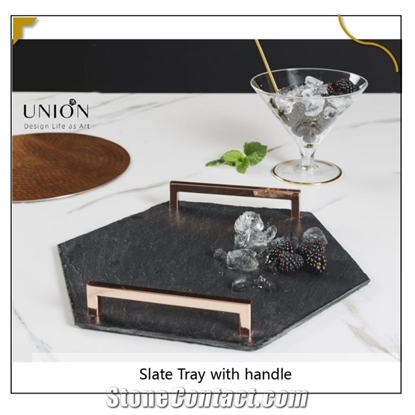 Disposable Slate Cheese Board with Handles for Kitchen Cooking