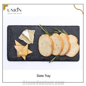 Eco-Friendly Natural Japanese Sushi Stone Slate Plates Black