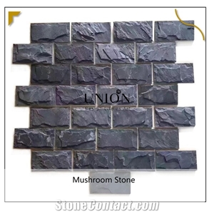 Exterior Mushroom Stone Jiangxi Black Slate for Wall Claddin Exterior Mushroom Stone Jiangxi Black Slate for Wall Claddin