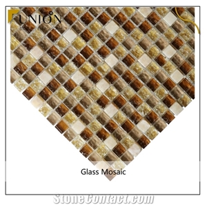 Golden Mix Brown Glass Mosaic Tiles with First Class Quality