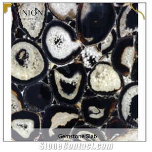 High-End Decorative for Hotel Black Agate Table Top Slabs