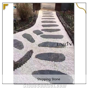 House Outdoor Irregular Black Green Slate Stepping Stone