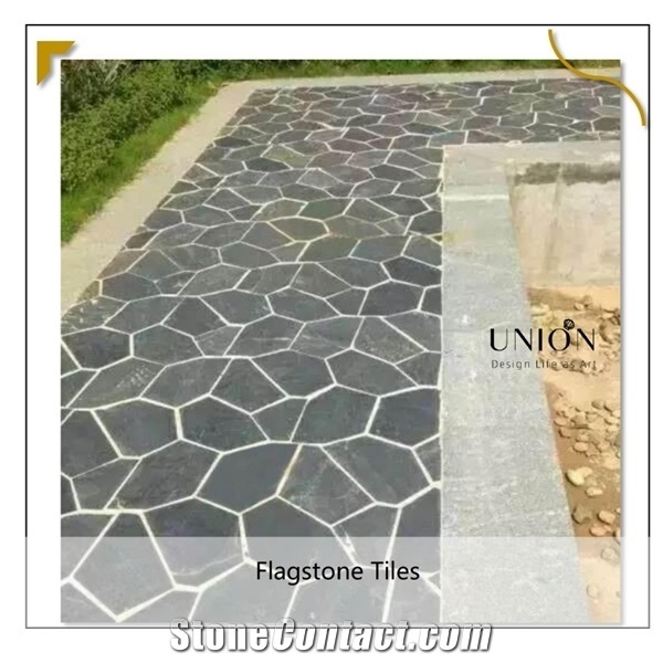 Jiangxi Black Flag Stone Random Type Paving Tiles for Floor