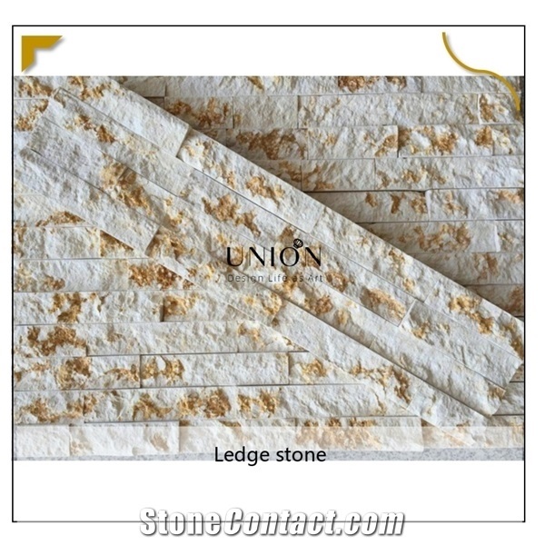 Ledger Stone Golden Vein White Quartzite Thin Natural Stone