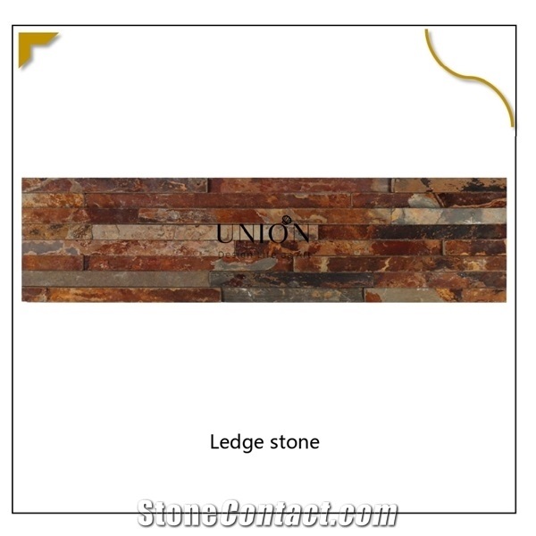 Multicolor Slate Stone Cladding Panel Wall Stones