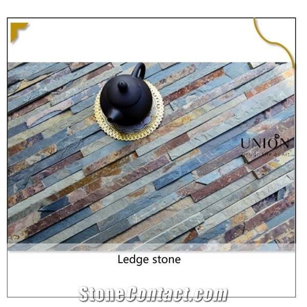 Multicolor Slate Stone Cladding Panel Wall Stones