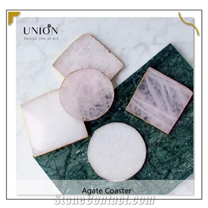 Natural Agate Slice Coaster Fashion Colorful Dyeing Mat Pads