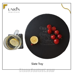 Natural Black Slate Coaster,Black Slate Trays for Kicthen