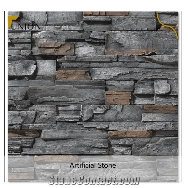 Natural Black Wall Cladding Artificial Stone Wall from China