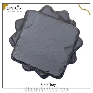 Natural Edge Square Shaped 10*10cmslate Coaster,Cup Coasters