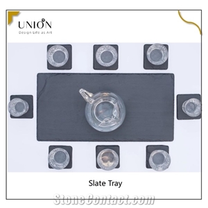 Natural Edge Square Shaped 10*10cmslate Coaster,Cup Coasters
