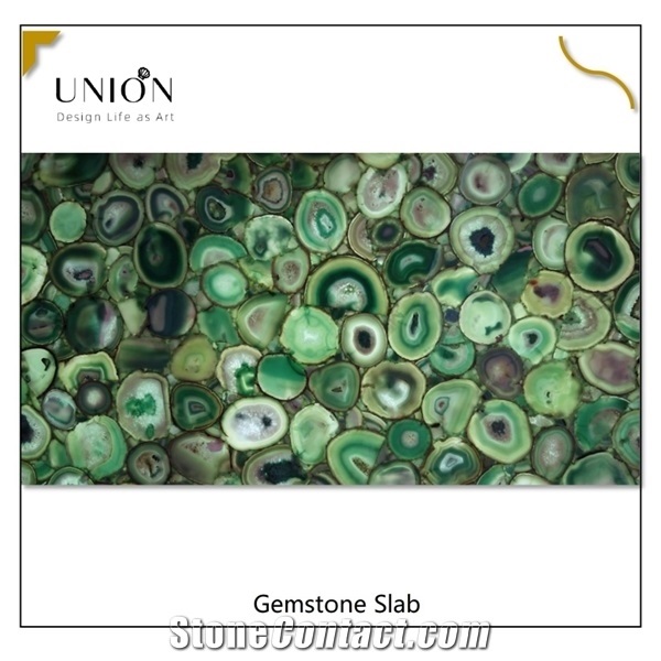 Natural Green Agate Slab for Table Top,Hotel Semi Precious