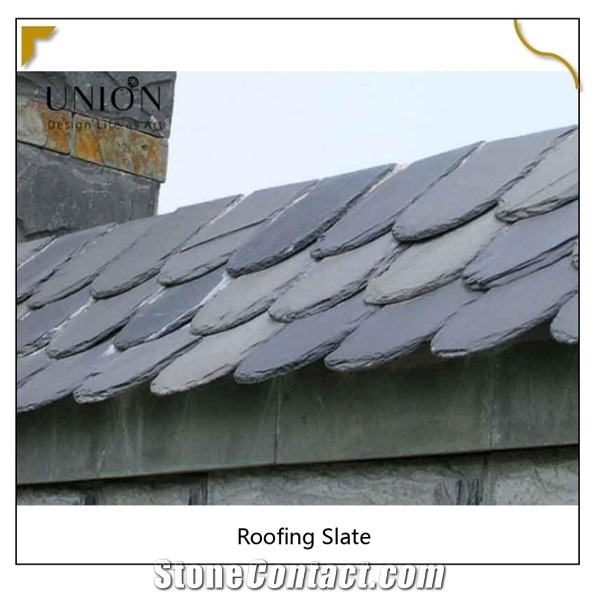 Natural Jiangxi Black Slate Stone Roof Tile Black Slate Tile