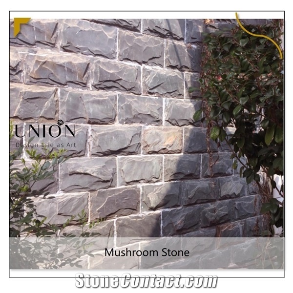 Natural New Chinese Mushroom Panels Stack Stone Wall Clad
